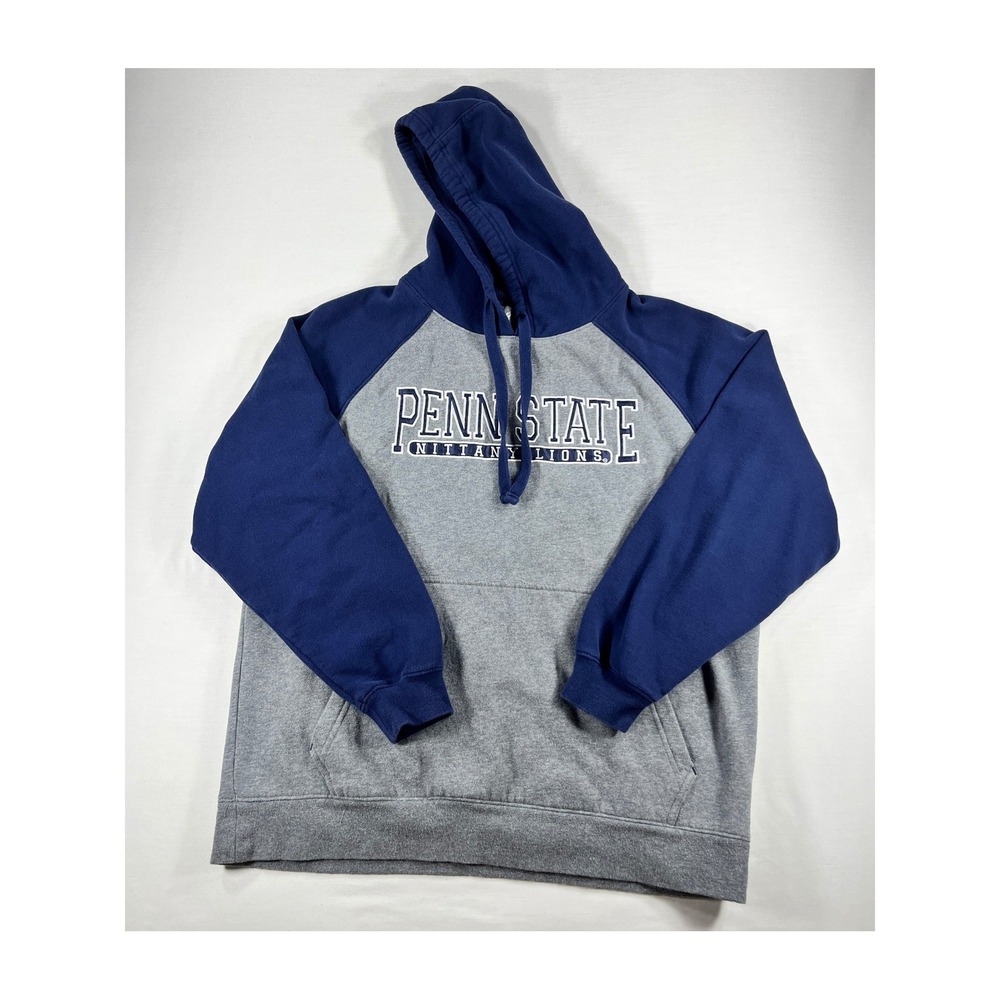 Campus Drive Penn State Nittany Lions Hoodie Mens Large Gray Navy Raglan